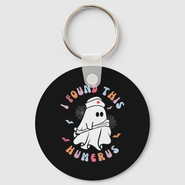 Funny I Found This Humerus Boo Ghost Halloween Cos Keychain (Front)