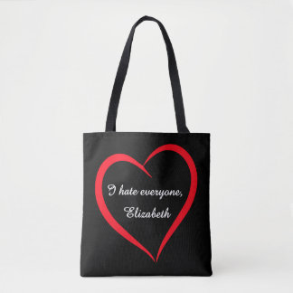 Funny I Hate Everyone Custom Name Introvert Sarcas Tote Bag