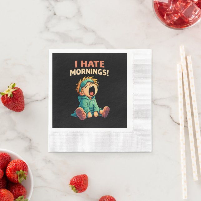 Funny I Hate Mornings Sleepy Napkin (Insitu)
