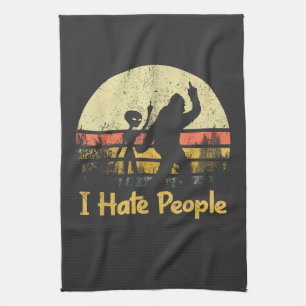 funny i hate people kitchen towel