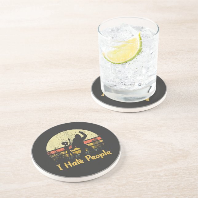 funny i hate people womens tshirts coaster (Side)