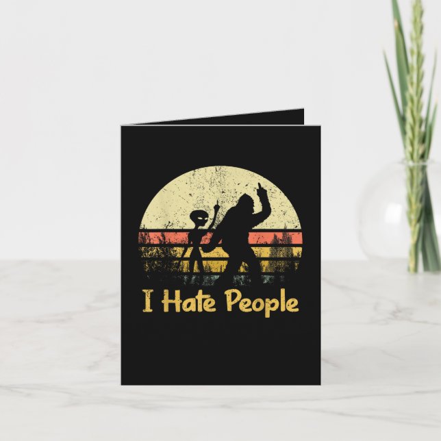 funny i hate people womens tshirts note card (Front)