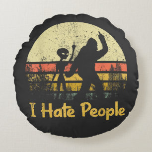 funny i hate people womens tshirts round pillow