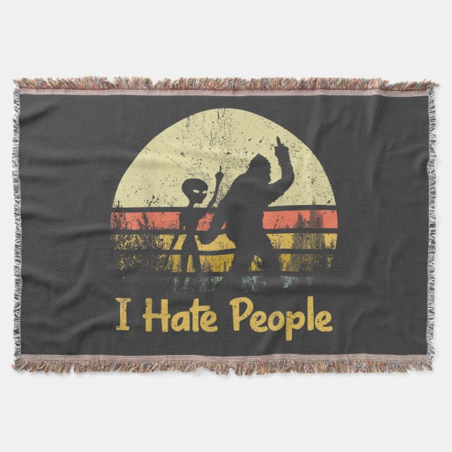 funny i hate people womens tshirts throw blanket (Front)