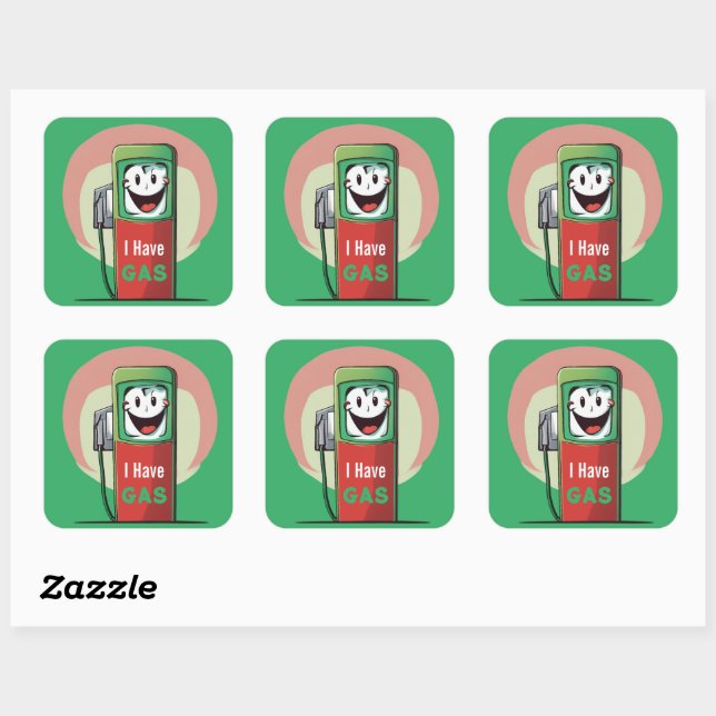 Funny I Have Gas Cartoon Square Sticker (Sheet)