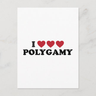 Funny I Heart Polygamy Postcard
