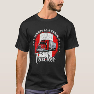 Funny I Identify As A Canadian Trucker Freedom Con T-Shirt