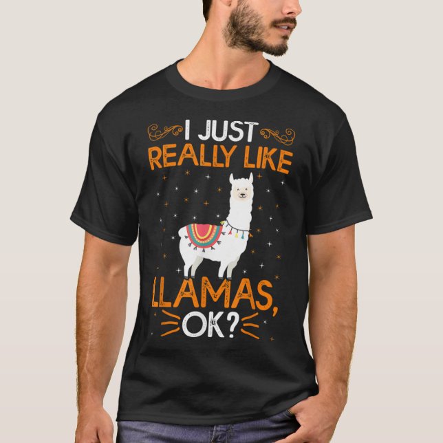 Funny I Just Really Like Llamas Ok Classic T-Shirt (Front)