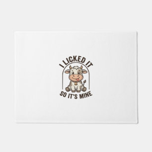 Funny I Licked It Cow Vintage Farm Shirt Design_1 Doormat