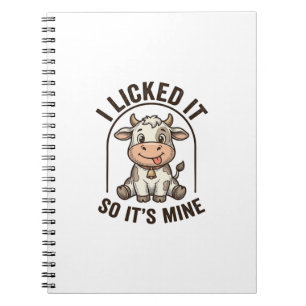 Funny I Licked It Cow Vintage Farm Shirt Design_1 Notebook