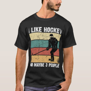 Funny I Like Hockey And Maybe 3 People Vintage 70' T-Shirt
