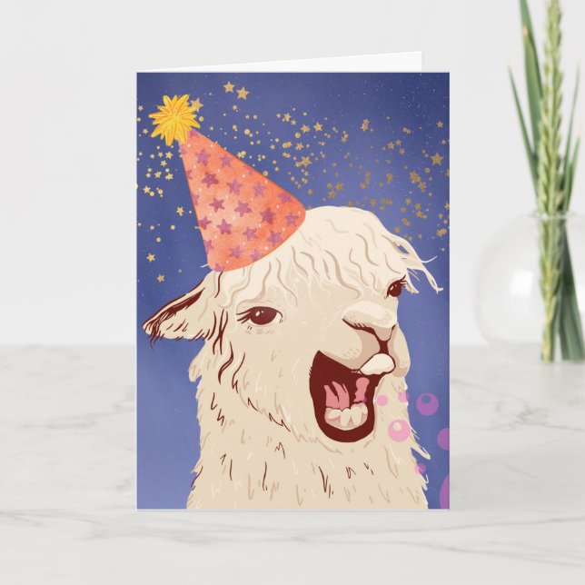 Funny I Llama Wish You Happy Burpday  Card (Front)