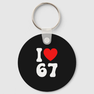 Funny I Love 67 Meme Lover Slang Six Seven 6 7 Bra Keychain
