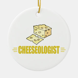 Funny I Love Cheese Ceramic Ornament