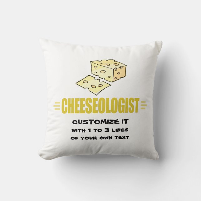 Funny I Love Cheese Throw Pillow (Front)