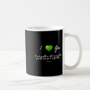 Funny I Love Gin Drinker Heart Graphic Party Gift Coffee Mug