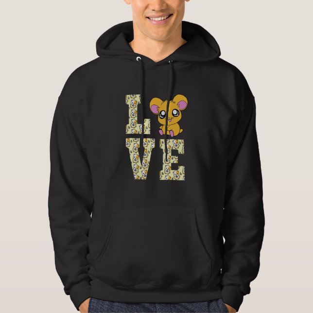 Funny I Love Hamsters Present Cute Hamster Pet   H Hoodie (Front)