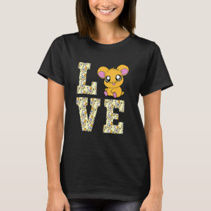 Funny I Love Hamsters Present Cute Hamster Pet   H T-Shirt