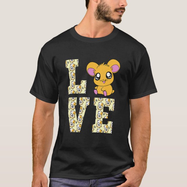 Funny I Love Hamsters Present Cute Hamster Pet   H T-Shirt (Front)