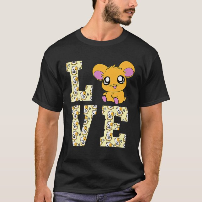 Funny I Love Hamsters Present Cute Hamster Pet Lov T-Shirt (Front)