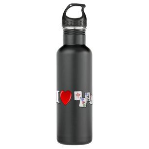 Funny I Love Heart Mahjong Cute Mahjong Chinese Je 710 Ml Water Bottle