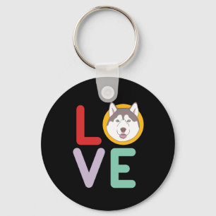 Funny I Love Husky I Heart My Dog Puppy Lover Keychain