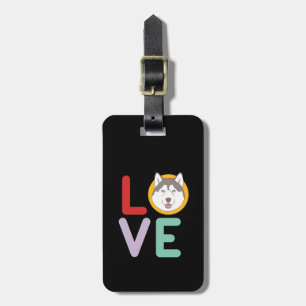 Funny I Love Husky I Heart My Dog Puppy Lover Luggage Tag