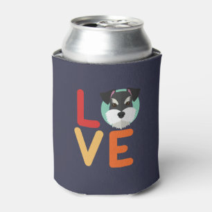Funny I Love Miniature Schnauzer I Heart Dog Lover Can Cooler