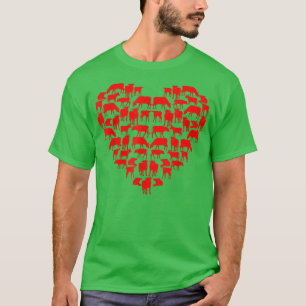 Funny I Love My Cows Lovers Farmers Hearts Valenti T-Shirt