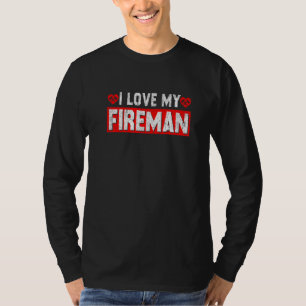 Funny I Love My Fireman Firefighter Wife Husband C T-Shirt
