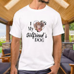 Funny I Love My Girlfriend's Dog Custom Photo T-Shirt<br><div class="desc">Who do you really love? Your girlfriend or her dog! Give the perfect gift to your boyfriend this valentines day with this funny dog lover shirt ! A must have for every dog lover, dog mom and dog dad ! A fun twist on I Love My Girlfriend, this shirt quote...</div>