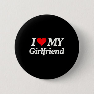 Funny I Love My Hot Girlfriend I Heart My Hot Girl 2 Inch Round Button