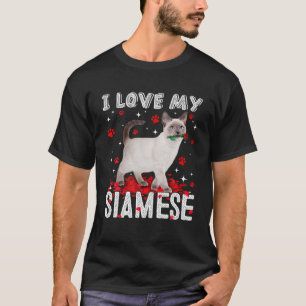 Funny I Love My Siamese Valentine Cat Lover T-Shirt