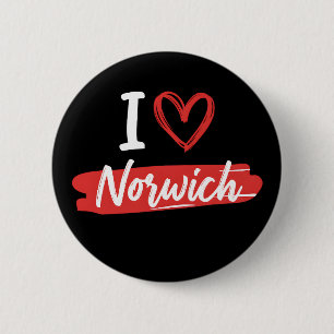funny I Love Norwich Retro Tourist Travel Graphic 2 Inch Round Button