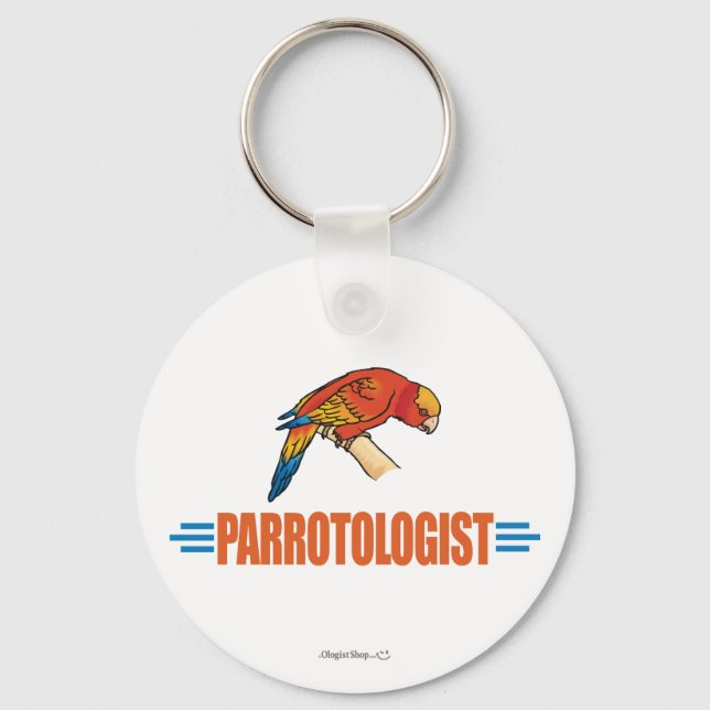 Funny I Love Parrots Keychain (Front)