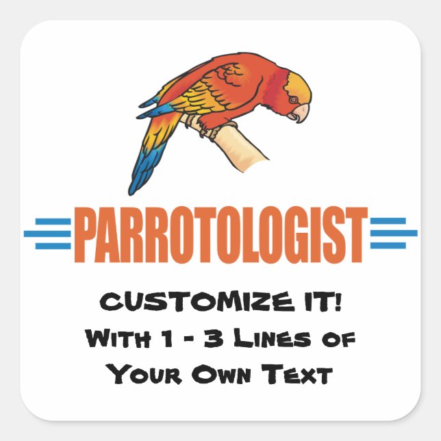 Funny I Love Parrots Square Sticker (Front)