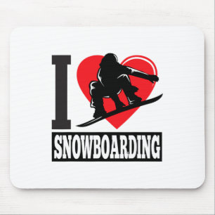 Funny I Love Snowboarding - Snow Lovers Gift  Mouse Pad