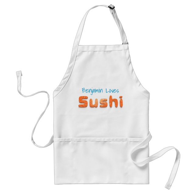 Funny I love sushi fish typography Standard Apron (Front)