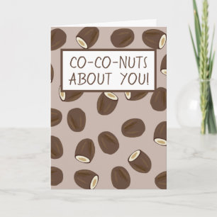 Funny I Love You Affection Coconut Pattern Card