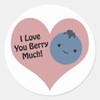 Funny I Love You Berry Much Cute Kawaii Blueberry