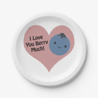 Funny I Love You Berry Much  Cute Kawaii Blueberry