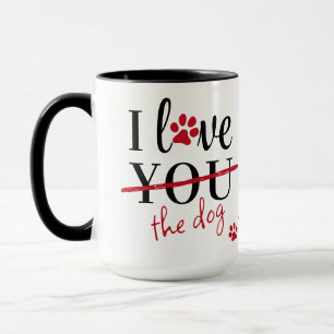 Funny I Love You Dog Custom Pet Photo Valentines  Mug