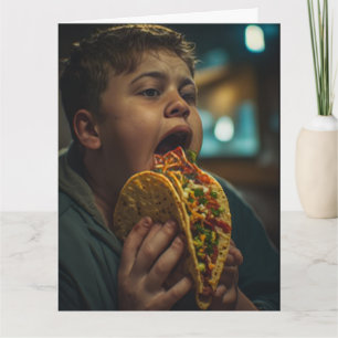 FUNNY I LOVE YOU LIKE A FAT KID TACO GREETING CARD