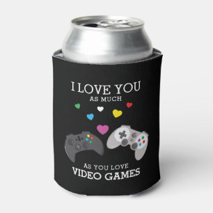 Funny 'I love you' Video Games Personalized Can Cooler