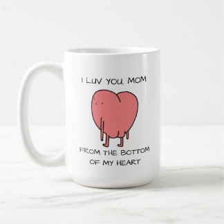 Funny I Luv You Mum Pink Illustrated Mother’s Day Coffee Mug
