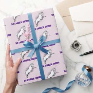 Funny I’m a Magical Unicorn Dorky Fantasy Cartoon  Wrapping Paper