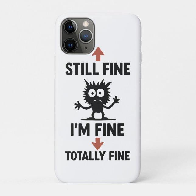 Funny “I’m Fine” Arrows Cartoon T-Shirt Case-Mate iPhone Case (Back)