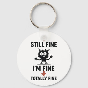 Funny “I’m Fine” Arrows Cartoon T-Shirt Keychain