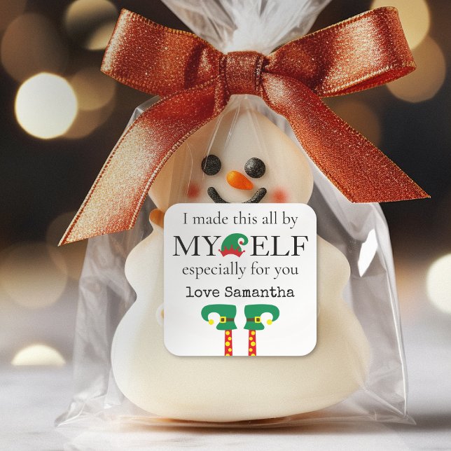 Funny I made this by My Elf Name Square Sticker (Creator Uploaded)