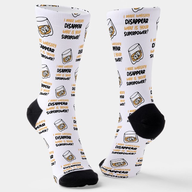 Funny I Make Whiskey Disappear Socks (Angled)